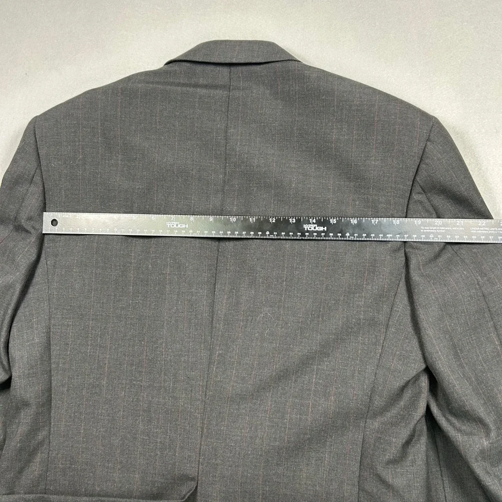 Kilburne‎ & Finch Mens 42L Blazer Charcoal Gray Pinstripe Wool Blend Suit Jacket